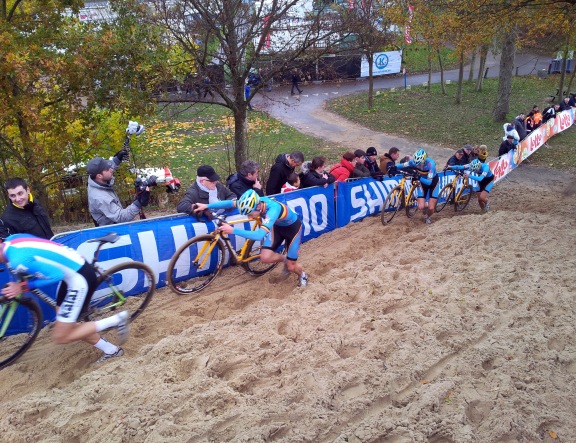 Racing on the dunes, it was bad enough walking up, they do this again and again!